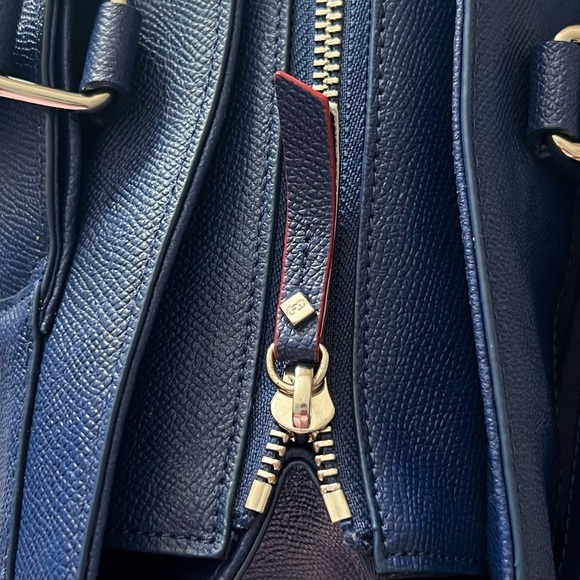 Cole Haan American Airlines Blue Leather Travel Bag - Picture 6 of 12